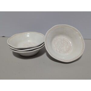 Boho Living Melamine Beige Medallion Cereal Bowl Dish Salad Soup Set Of Four